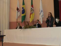 Mesa de abertura do evento em Santa Rosa