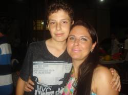 Sandra Braga, Técnico-administrativo, Campus Santa Rosa, com o filho Felipe Braga.